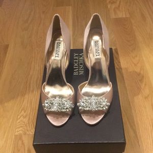 Badgley Mischka Giana Blush Satin Heels